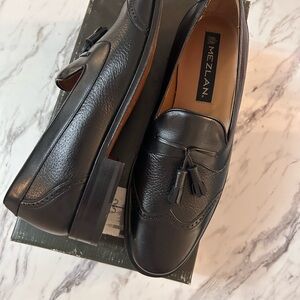 Mezlan Dark Leather Tassel Loafers
